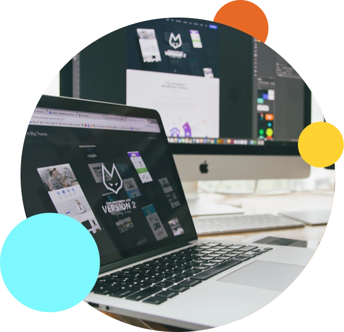 designing web app in mac and laptop